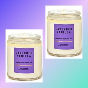 2 LAVENDER VANILLA "SLEEP" AROMATHERAPY SINGLE WICK CANDLES
